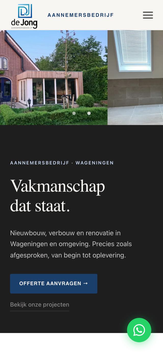 Mobiele weergave bouwenmetdejong.nl