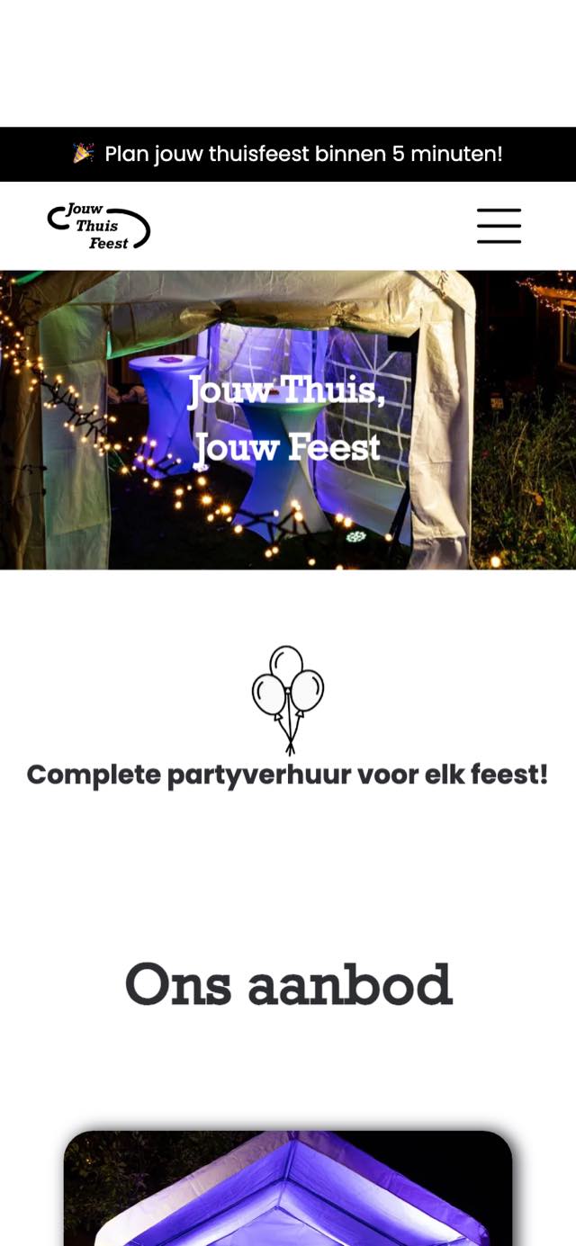Mobiele weergave jouwthuisfeest.nl