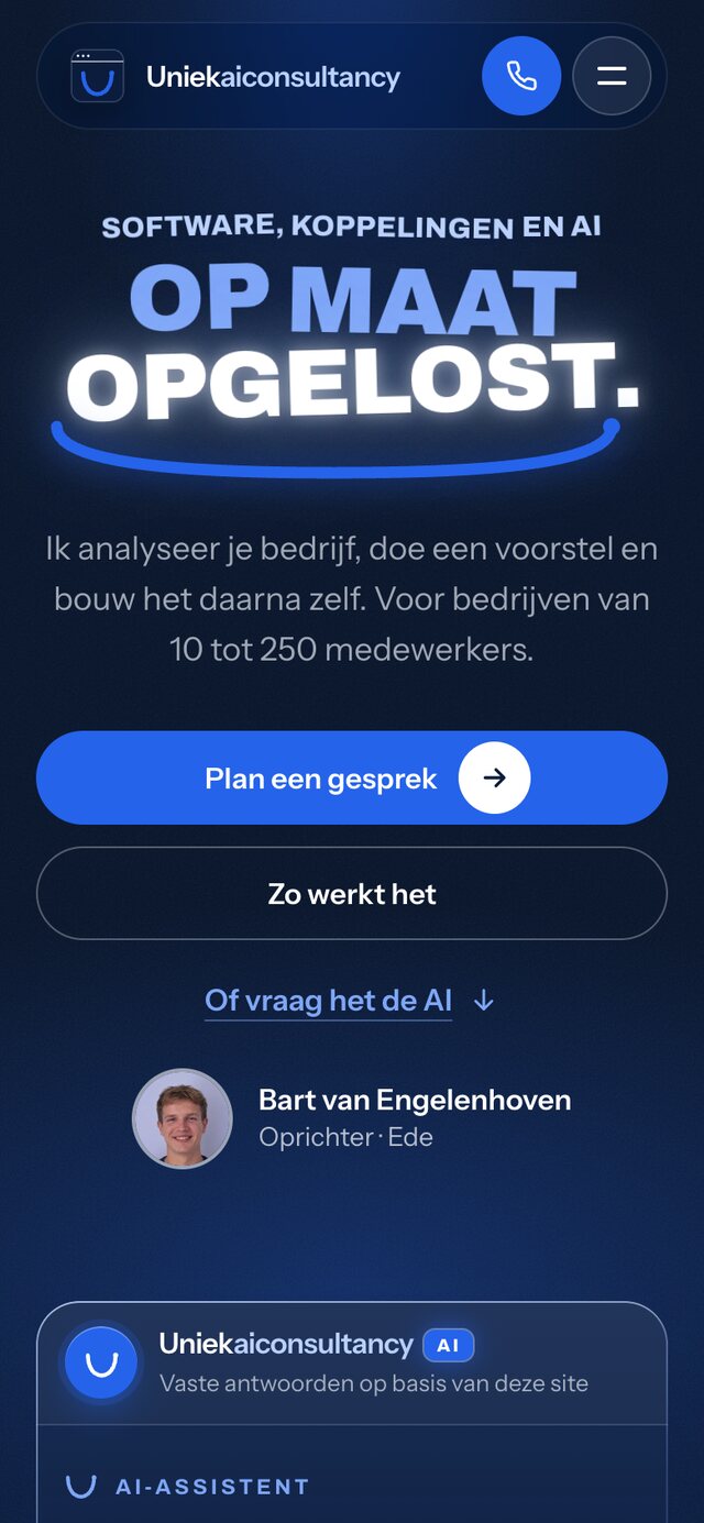Uniekaiconsultancy op een telefoon