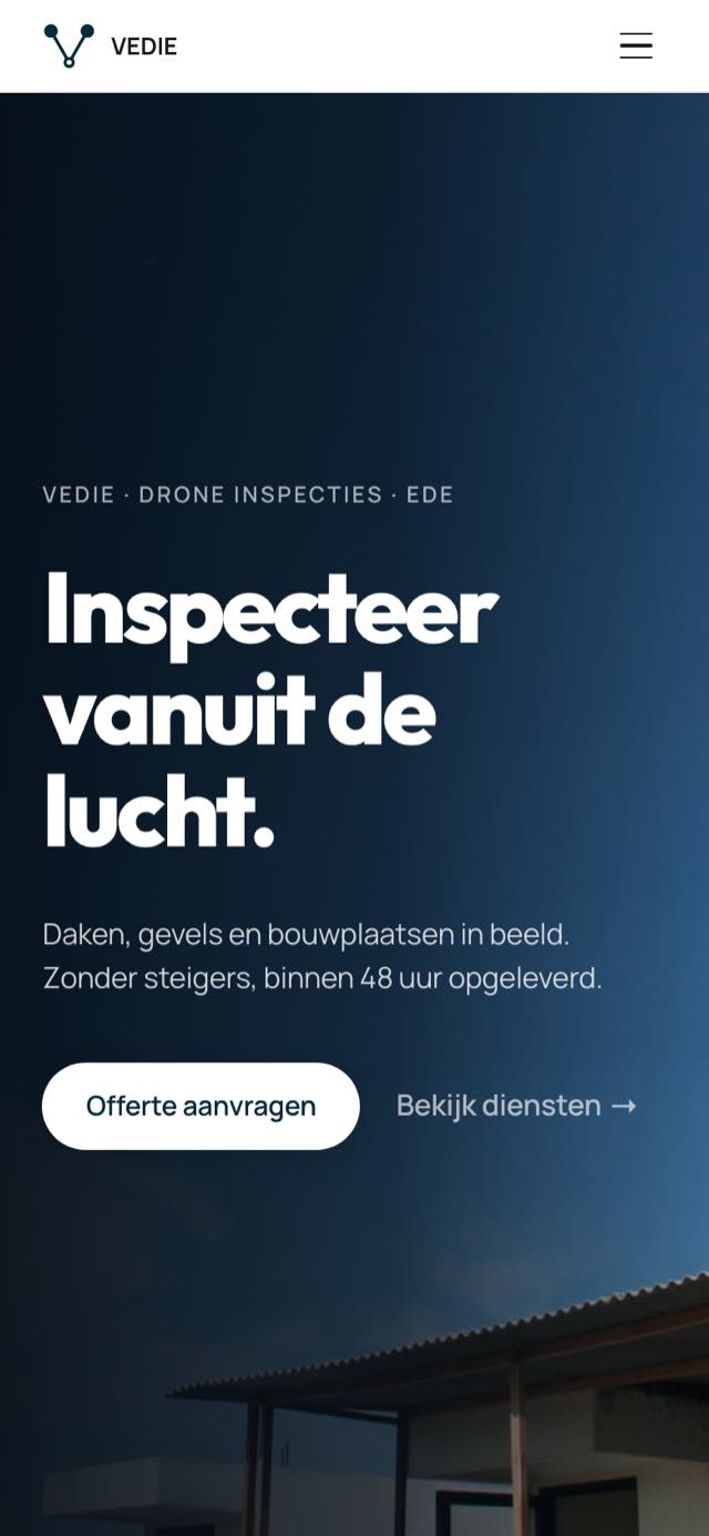 Mobiele weergave vedie.nl